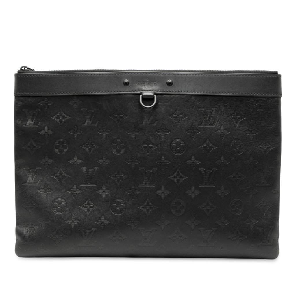 Louis Vuitton Monogram Shadow Discovery Pochette Black Leather Very good condition - Front View