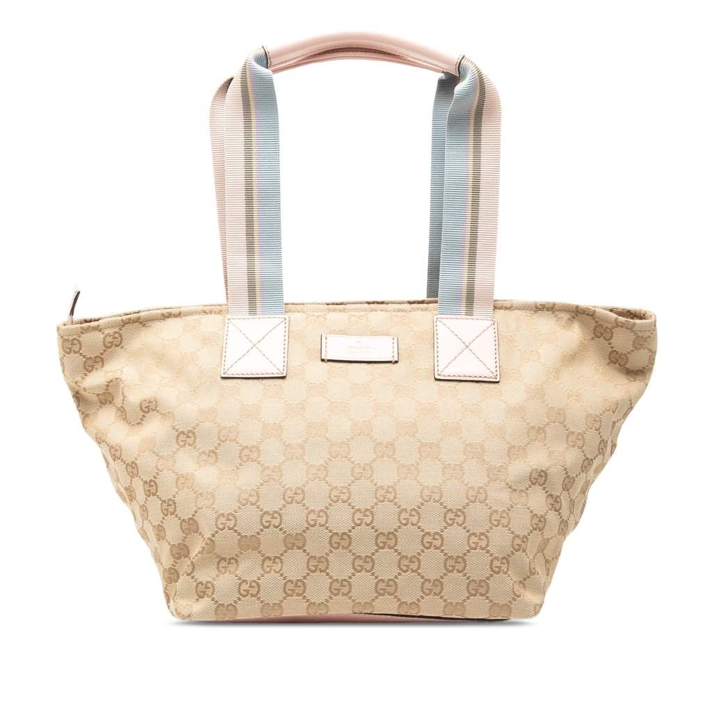Gucci GG Canvas Web Tote Beige Very good - Front View