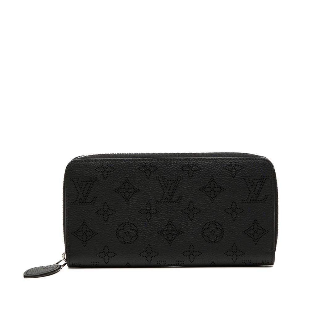 Louis Vuitton Monogram Mahina Zippy Wallet Black Leather Very good condition - Front View