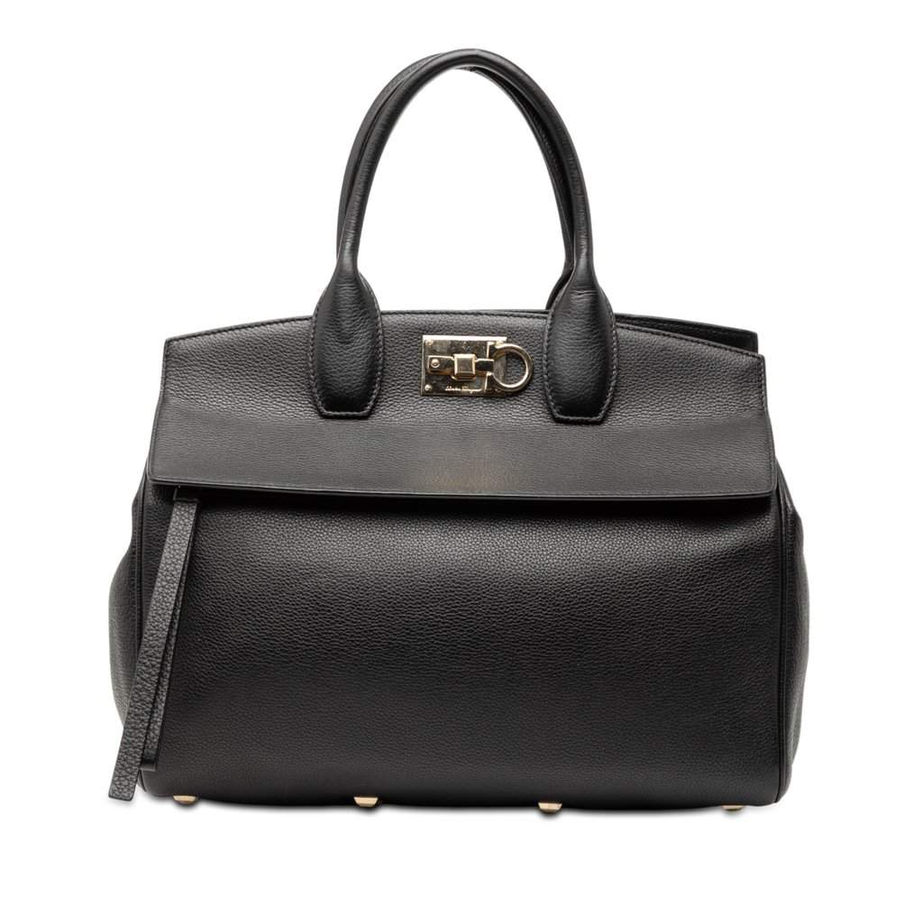 Salvatore Ferragamo Leather Studio Satchel Black Leather Very good condition - Front View