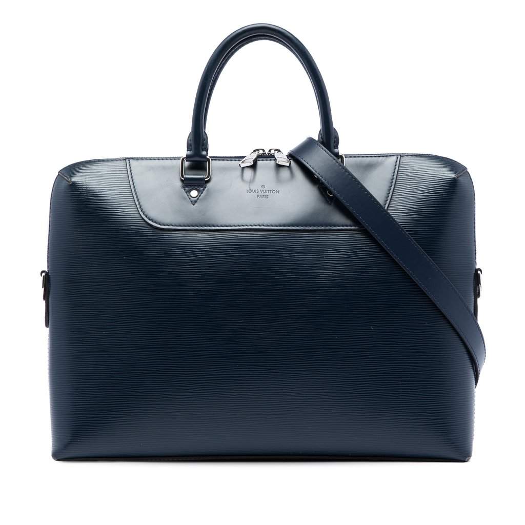 Louis Vuitton Epi Porte Documents Jour Blue Leather Very good condition - Front View
