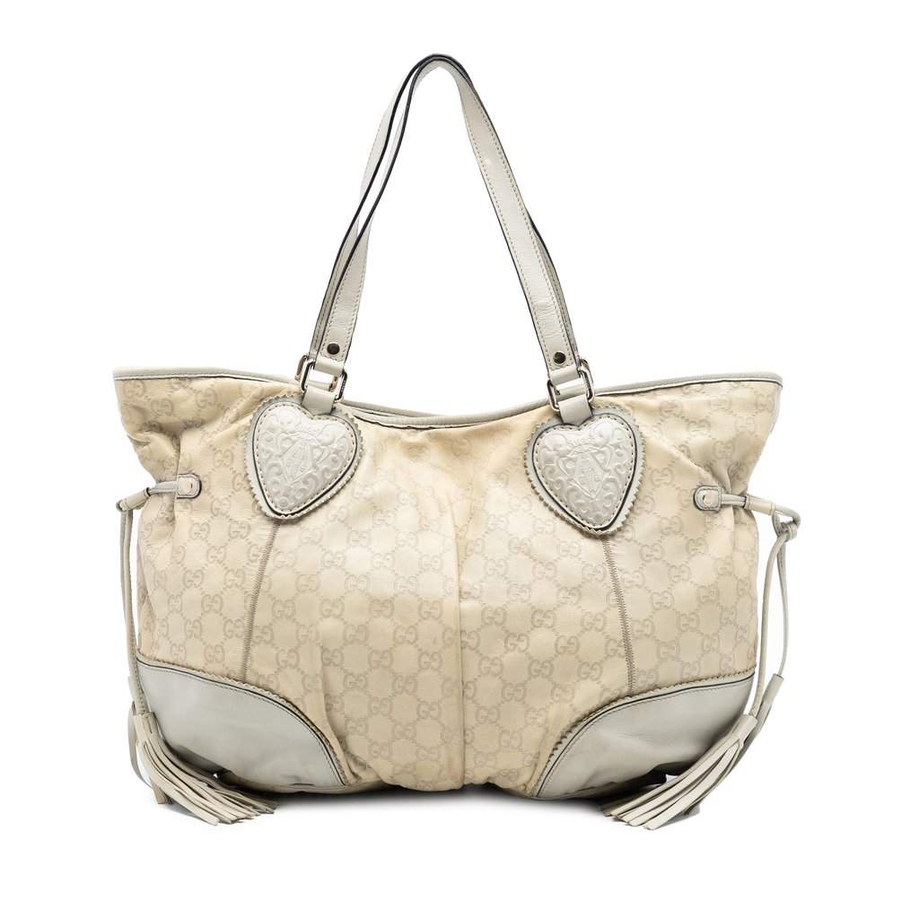 Gucci Large Guccissima Tribeca Tote Beige Leather Very good condition - Front View