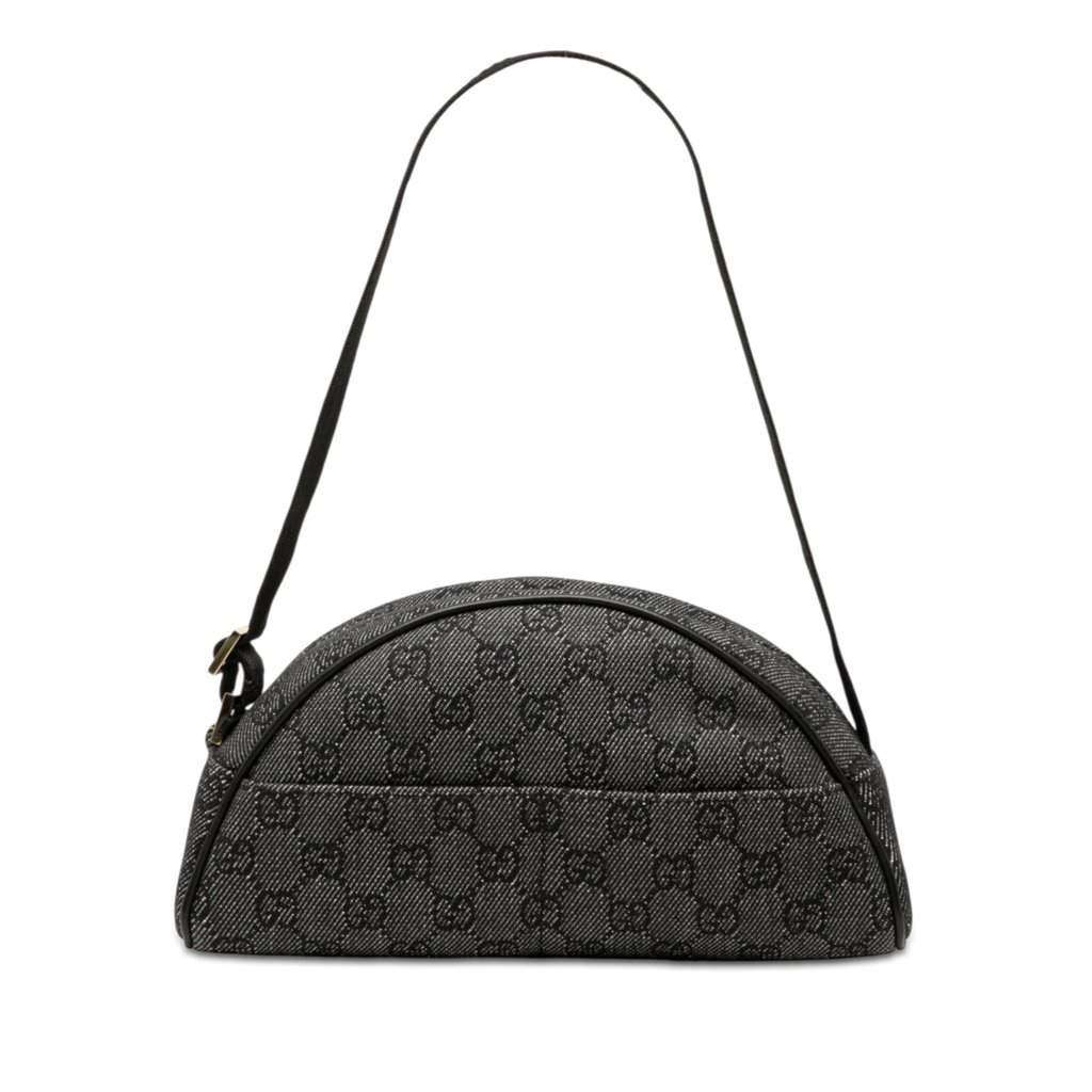 Gucci GG Denim Shoulder Bag Navy Very good condition - Front View