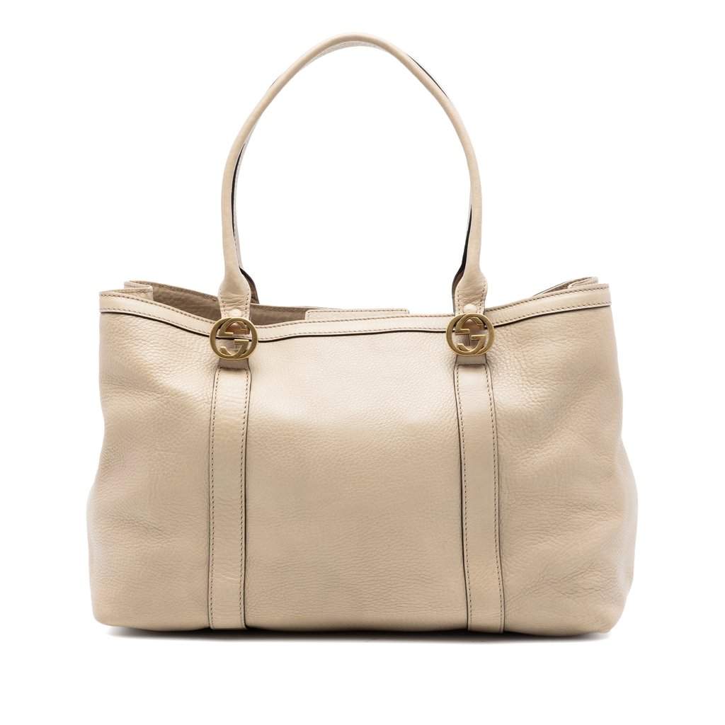 Gucci Pebbled Leather Miss GG Tote Brown Leather Very good condition - Front View