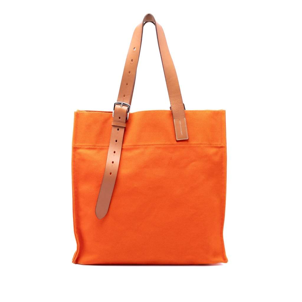 Hermès Toile Etriviere Shopping Tote Orange Very good condition - Front View