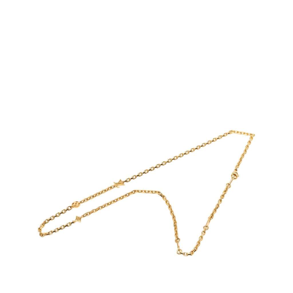 Louis Vuitton Gold Plated LV Yours Chain Necklace Gold Metal Very good - Front View
