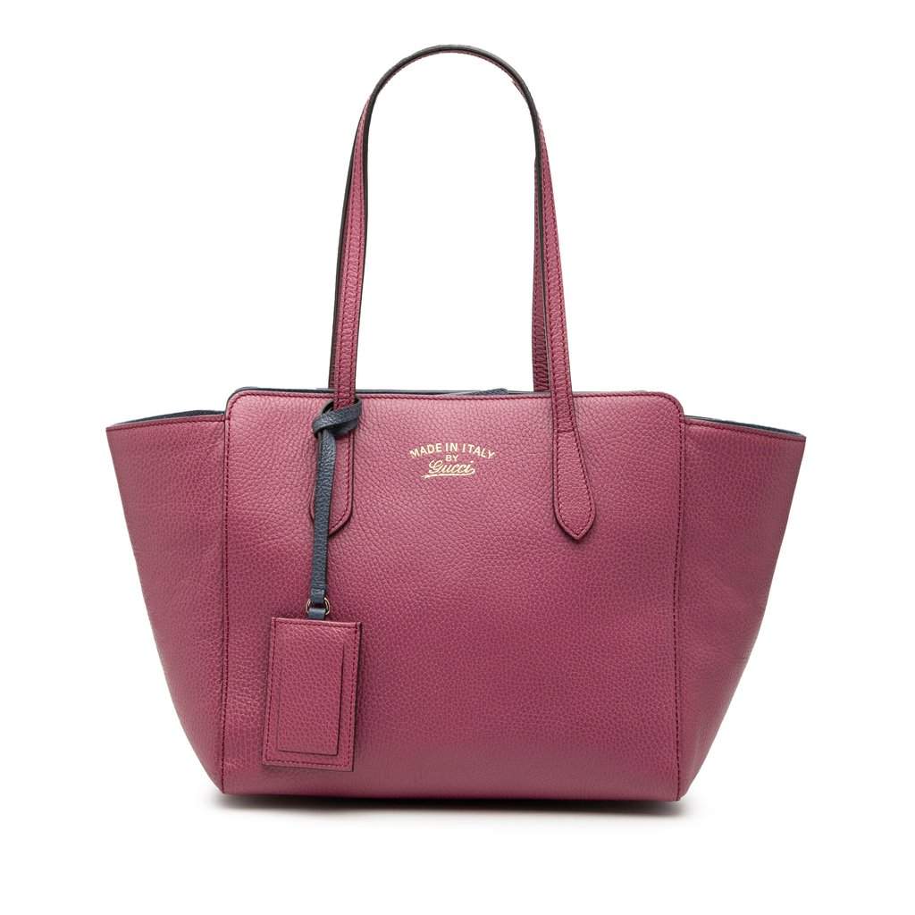 Gucci Medium Dollar Calfskin Swing Tote Purple Leather Very good condition - Front View