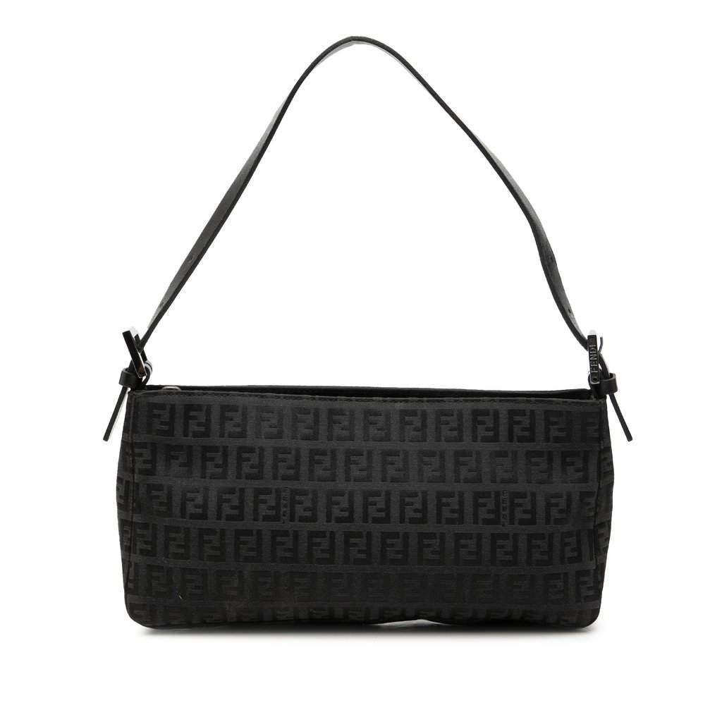 Fendi Zucchino Canvas Pochette Black Very good condition - Front View