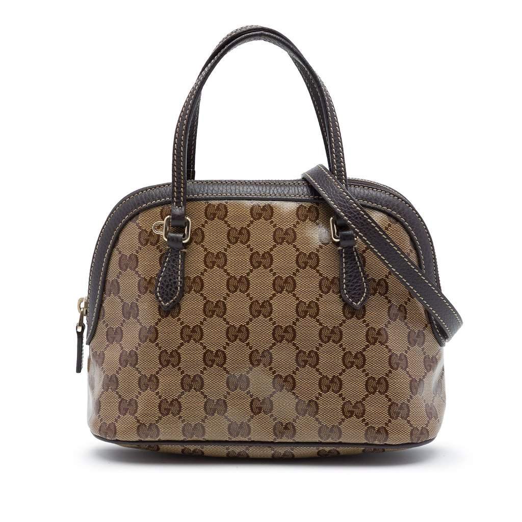 Gucci Mini GG Crystal Dome Satchel Beige Very good - Front View