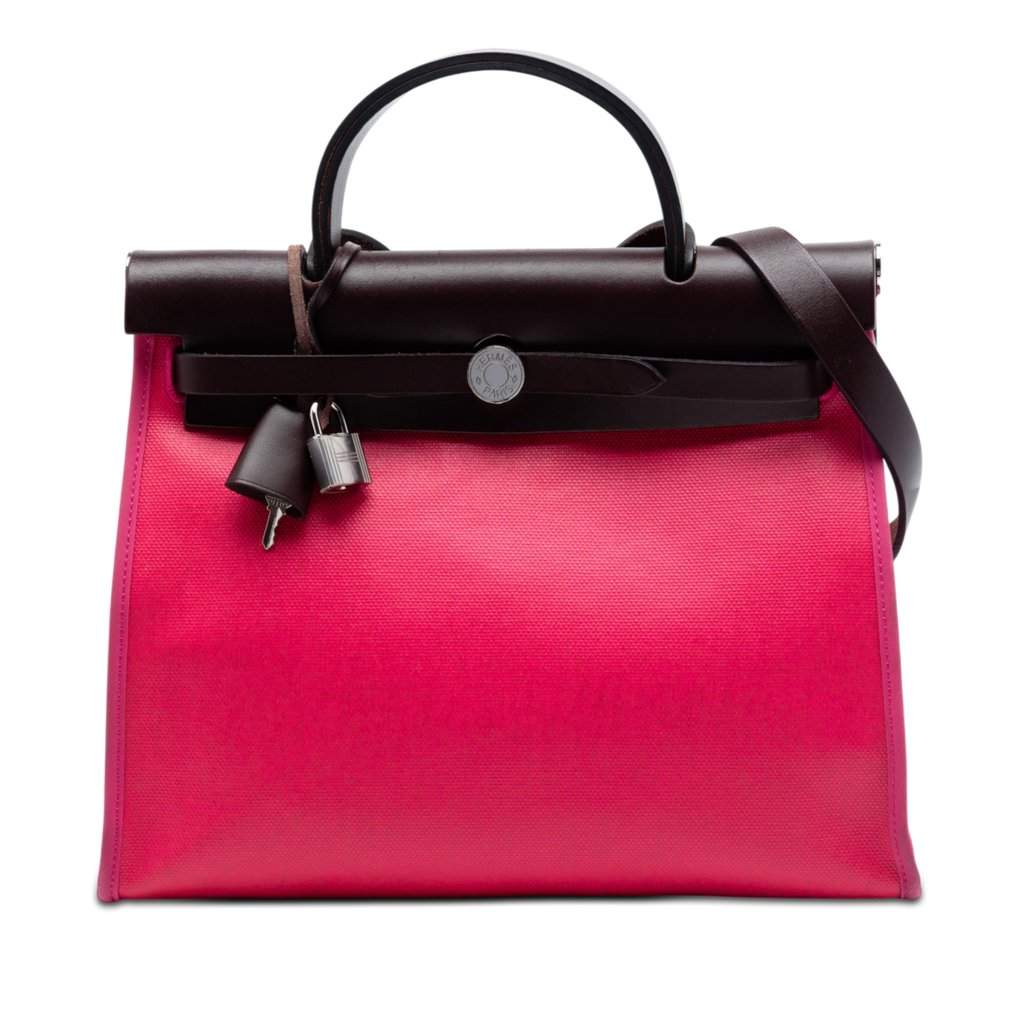 Hermès Toile H Berline Herbag Zip 31 Pink Very good condition - Front View