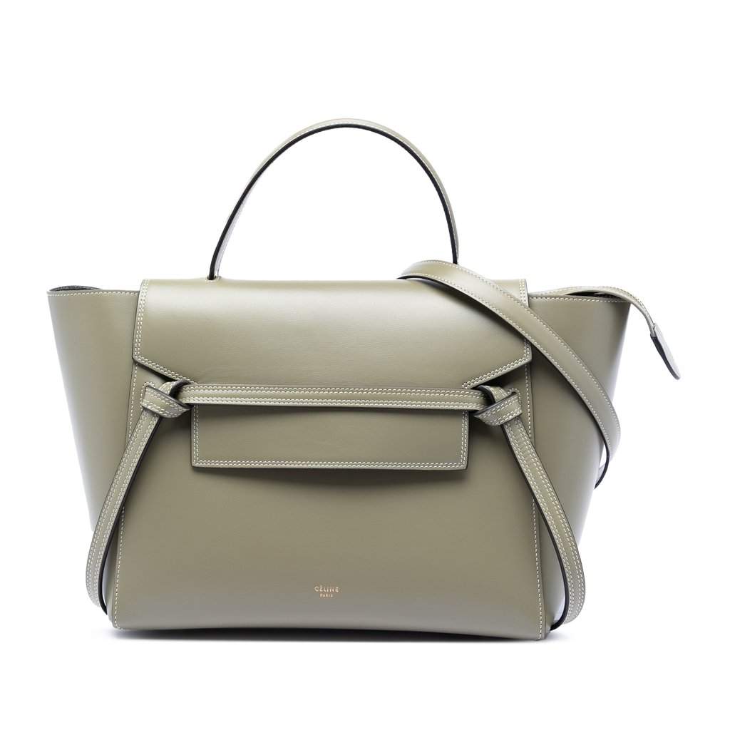 Celine Mini Smooth Calfskin Belt Bag Grey Leather Very good condition - Front View