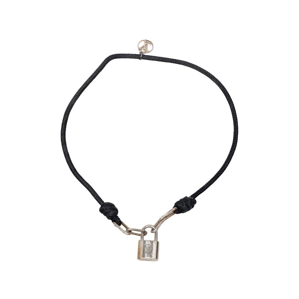 Louis Vuitton Unicef Sterling Silver and Cord Lockit Bracelet Silver Metal Very good condition - Front View