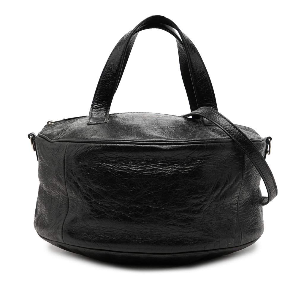 Balenciaga Lambskin Round Arena Air Hobo Black Leather Very good - Front View