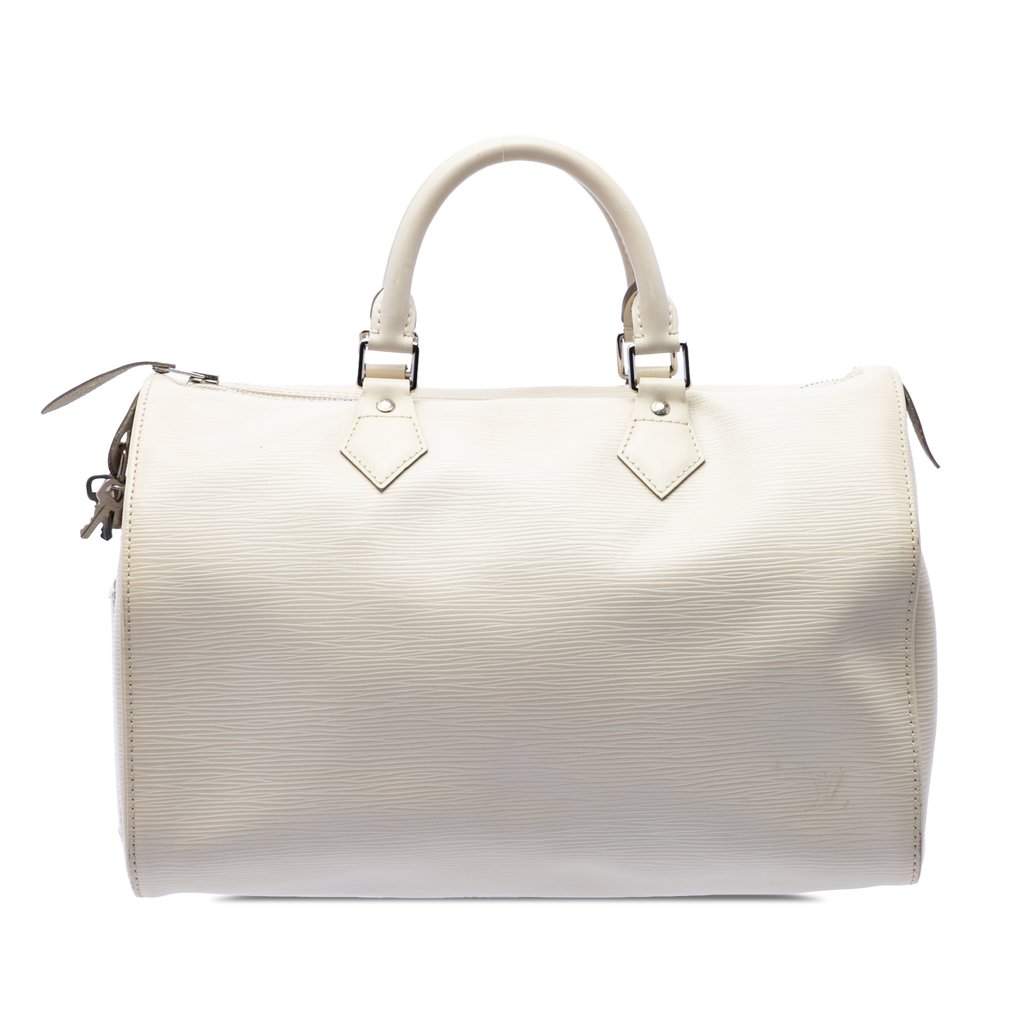 Louis Vuitton Epi Speedy 35 White Leather Very good - Front View
