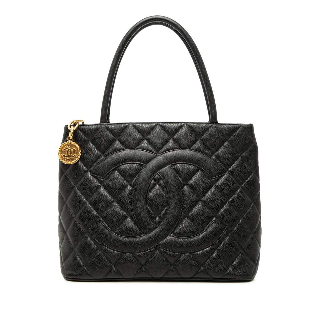 Chanel Caviar Medallion Tote Black Leather Very good condition - Front View