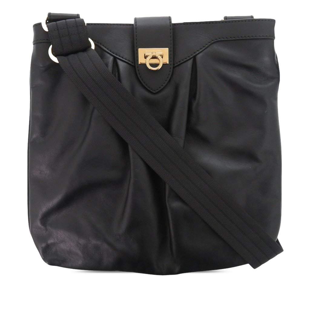 Salvatore Ferragamo Leather Gancini Crossbody Black Leather Very good condition - Front View