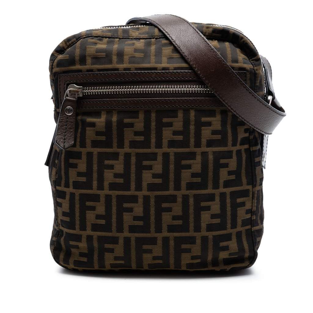 Fendi Zucca Canvas Crossbody Brown Very good - Front View