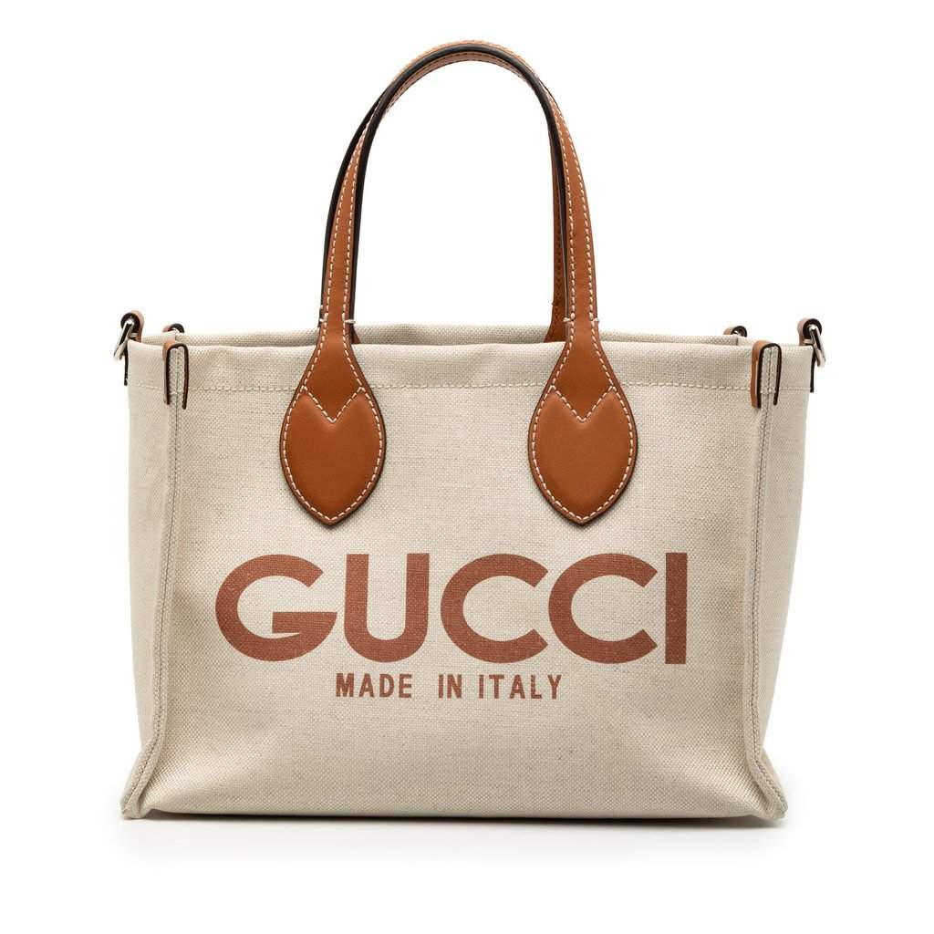 Gucci Medium Canvas Logo Tote Beige Very good - Front View