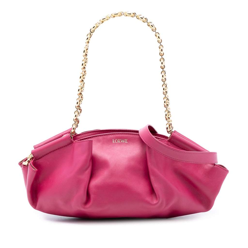 LOEWE Leather Paseo Chain Satchel Pink Leather Very good condition - Front View