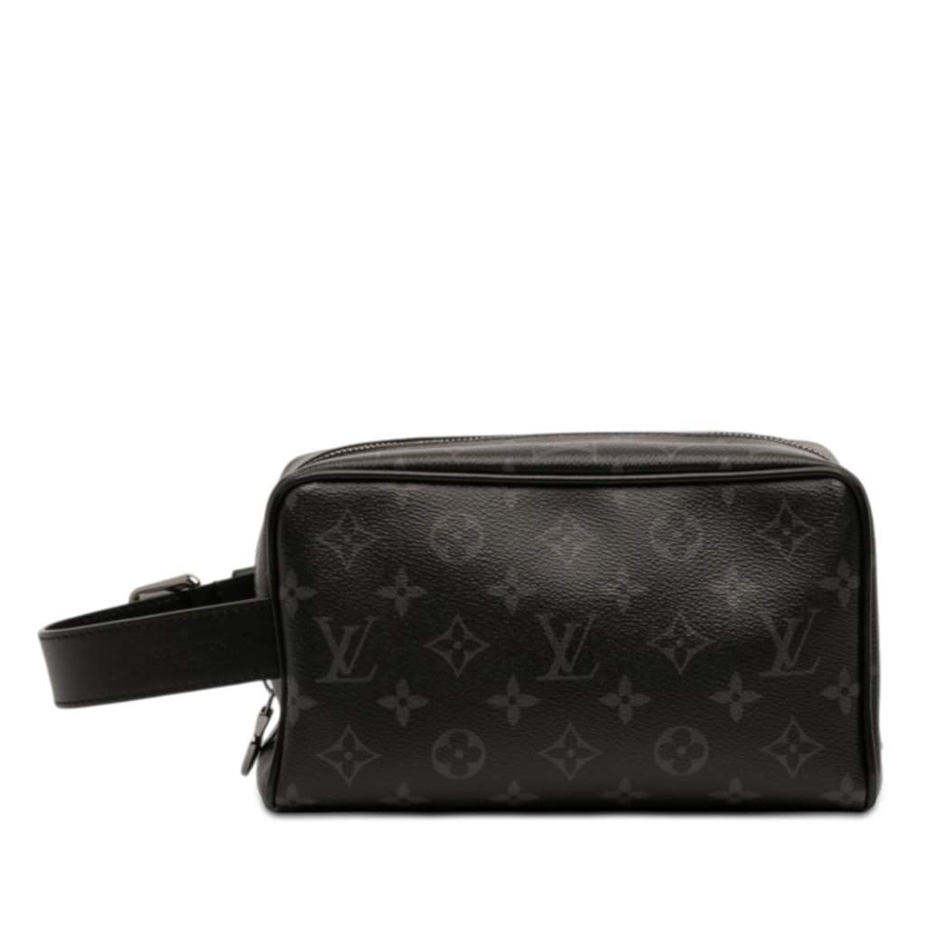 Louis Vuitton Monogram Eclipse Locker Dopp Kit Clutch Black Very good condition - Front View