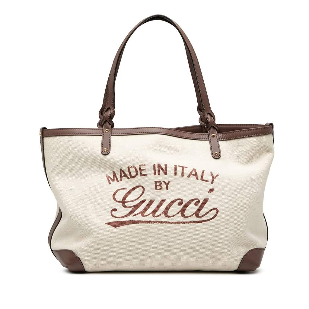 Gucci Medium Canvas Craft Tote Brown Very good condition - Front View
