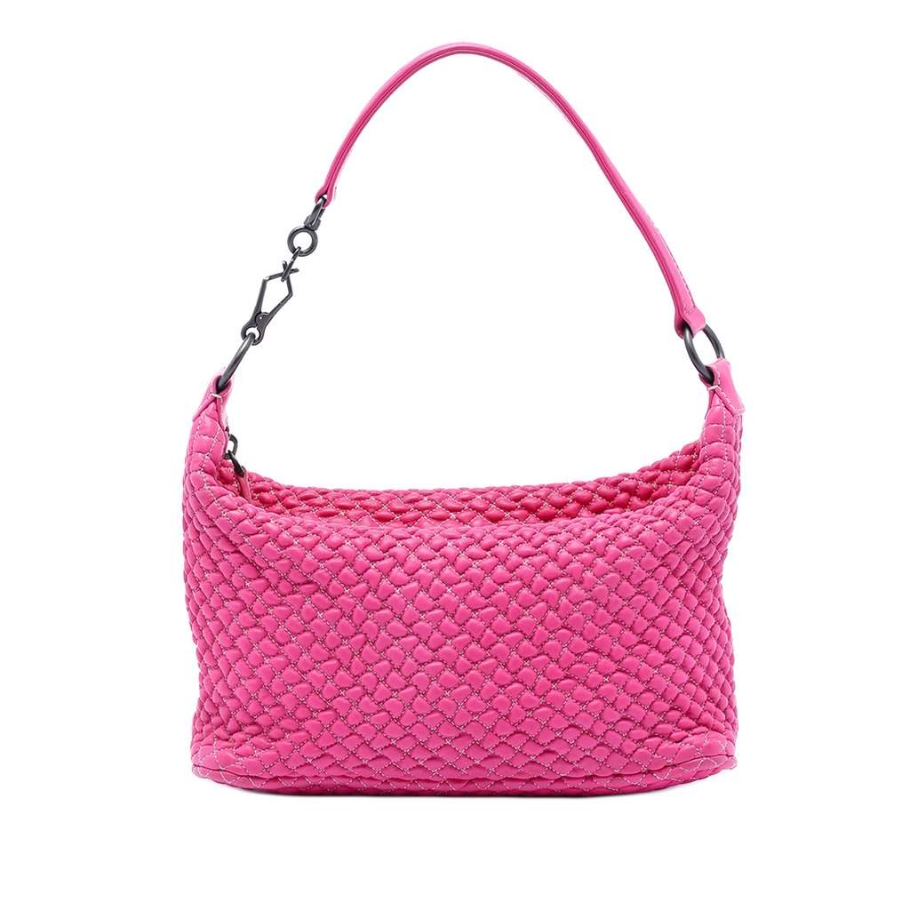 Bottega Veneta Quilted Nappa Bubble Shoulder Bag Pink Leather Very good condition - Front View