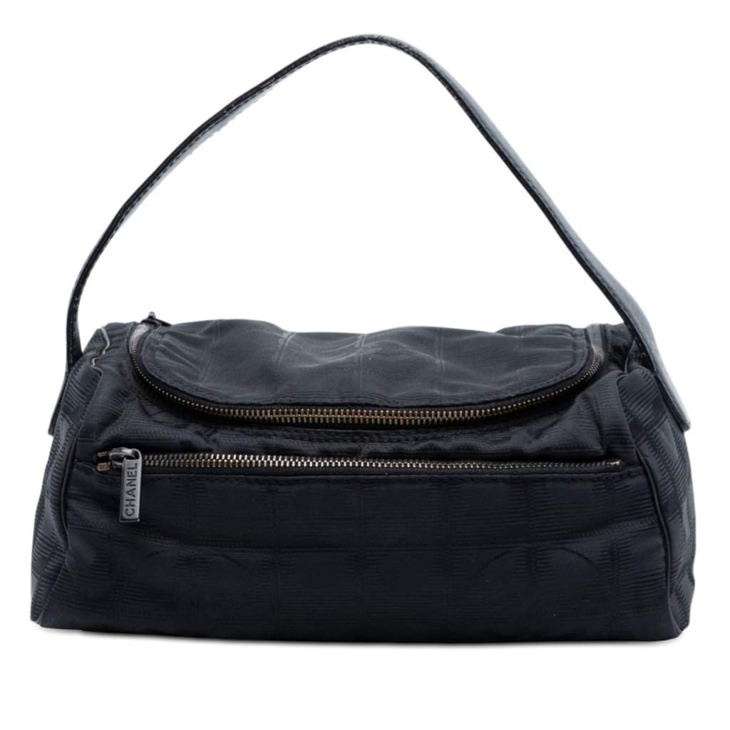 Chanel New Travel Line Nylon Vanity Bag Black Very good condition - Front View