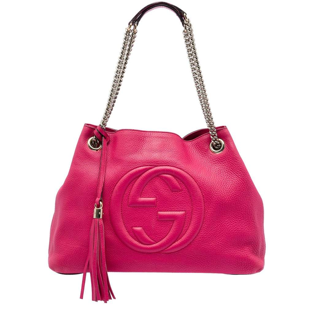 Gucci Medium Calfskin Soho Chain Tote Pink Leather Very good - Front View