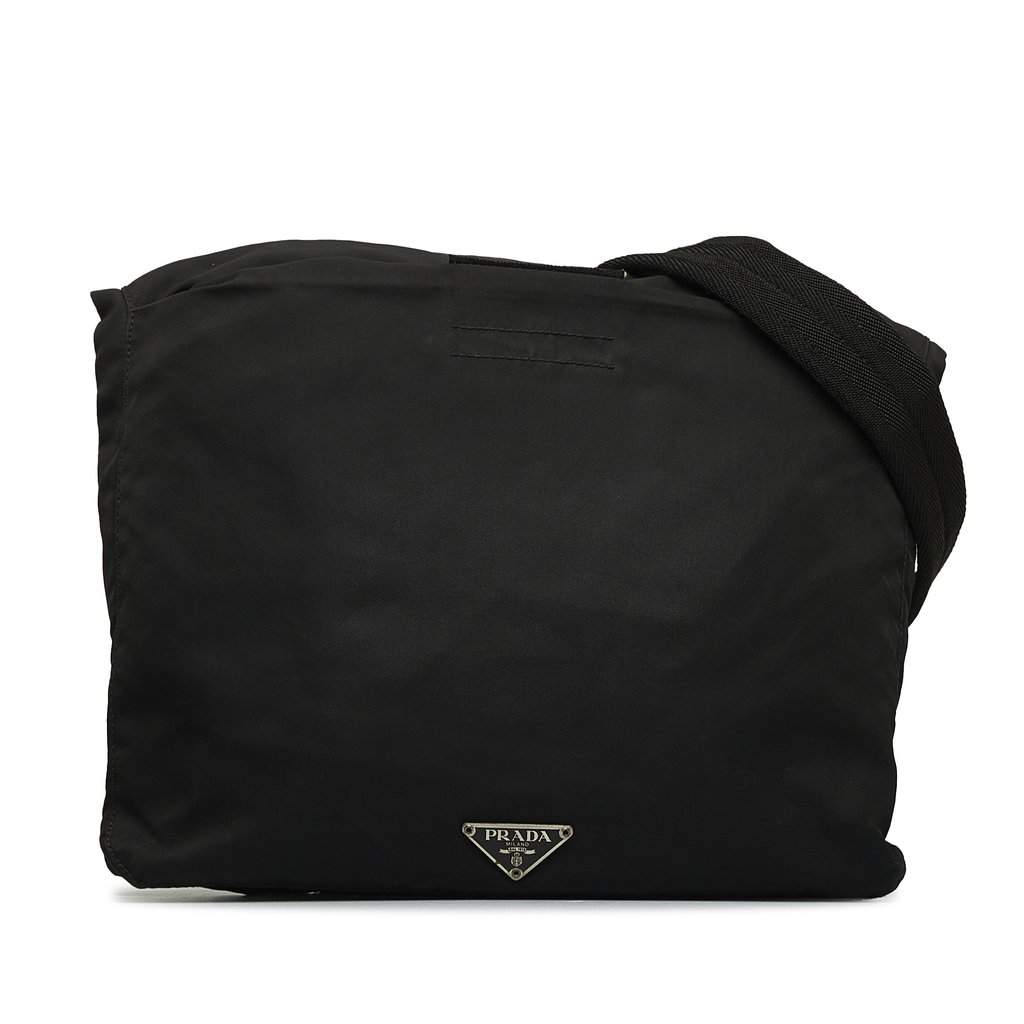 Prada Tessuto Messenger Bag Black Very good condition - Front View