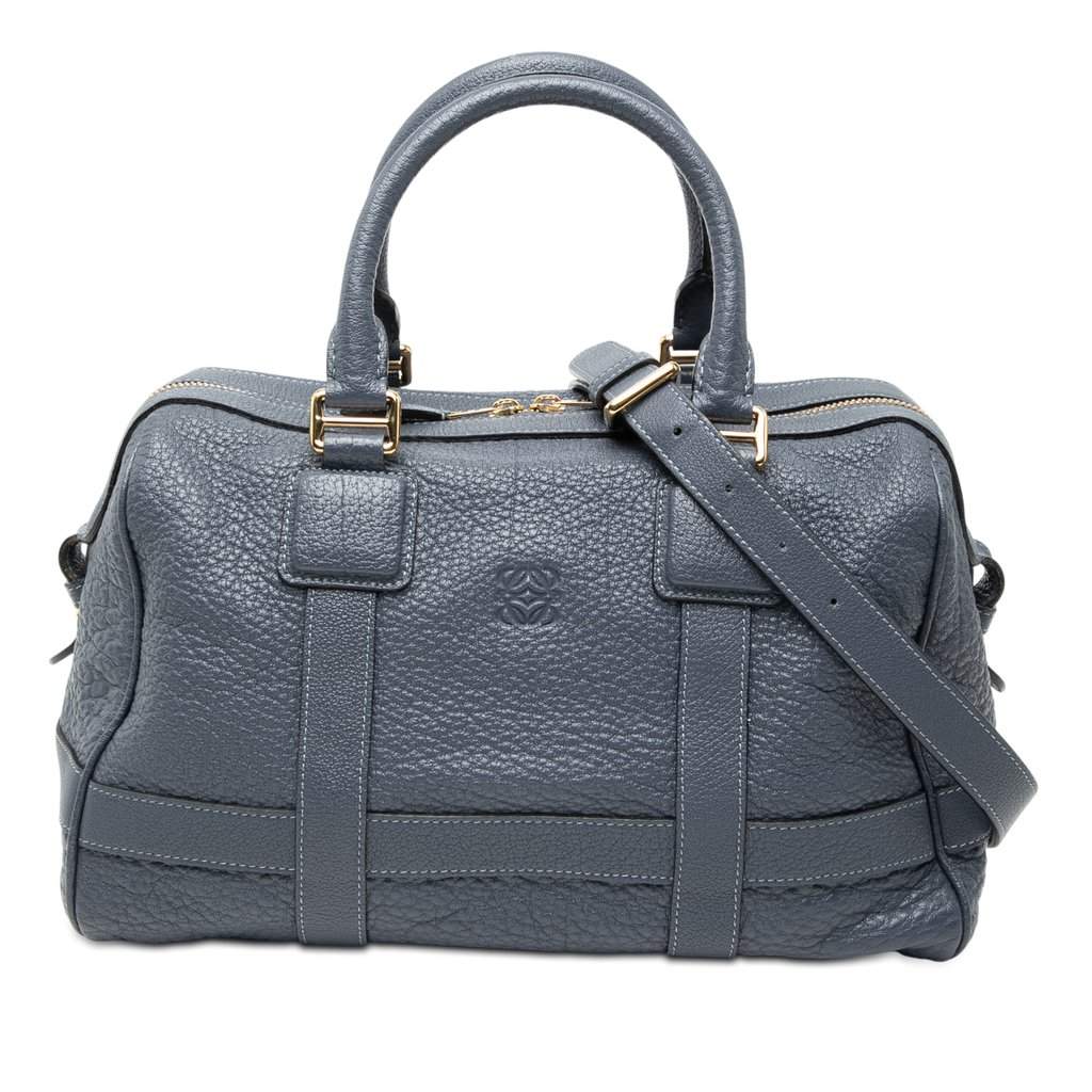 Loewe Goatskin Anagram Paseo 30 Satchel Blue Leather Very good condition - Front View
