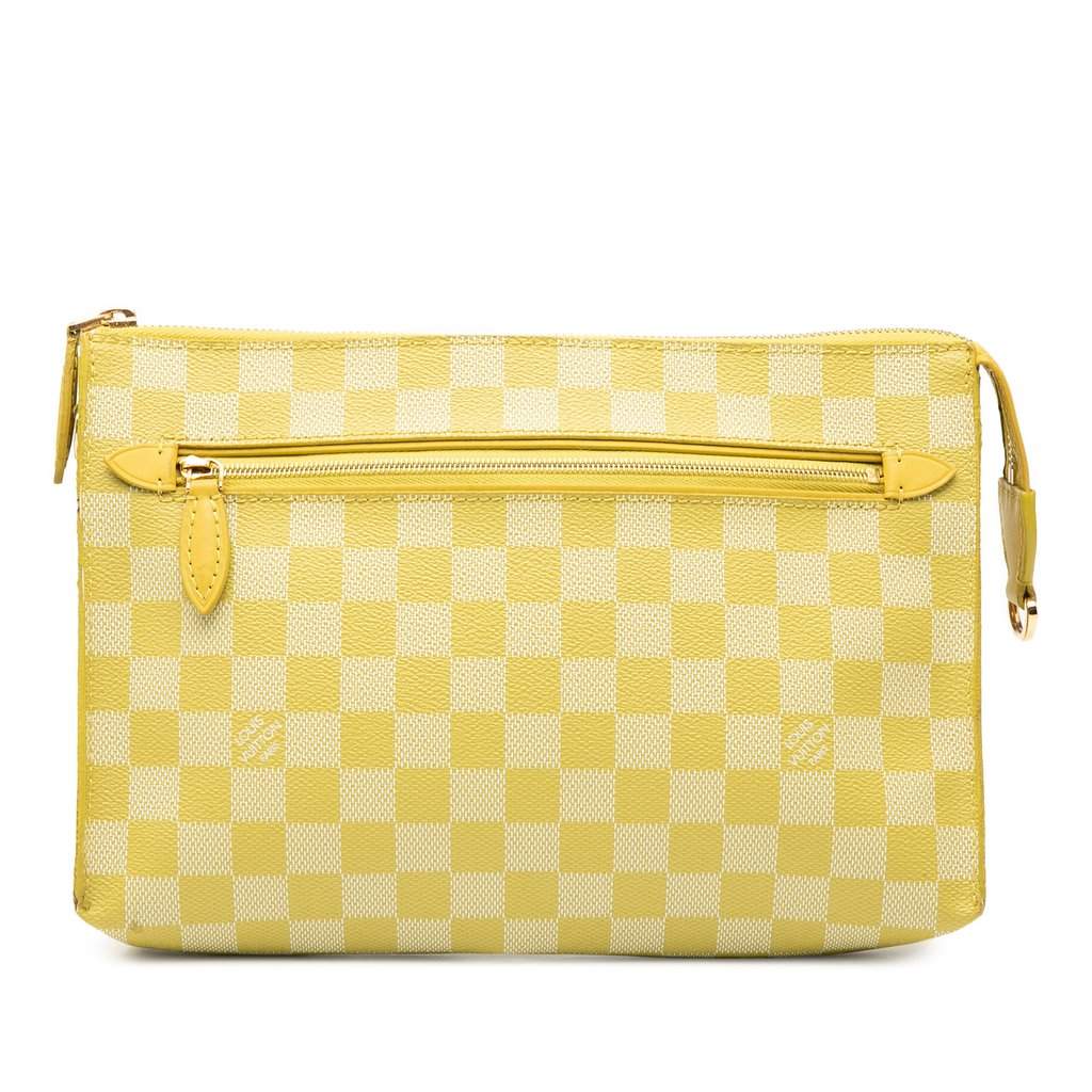 Louis Vuitton Damier Couleurs Element Clutch Yellow Good - Front View