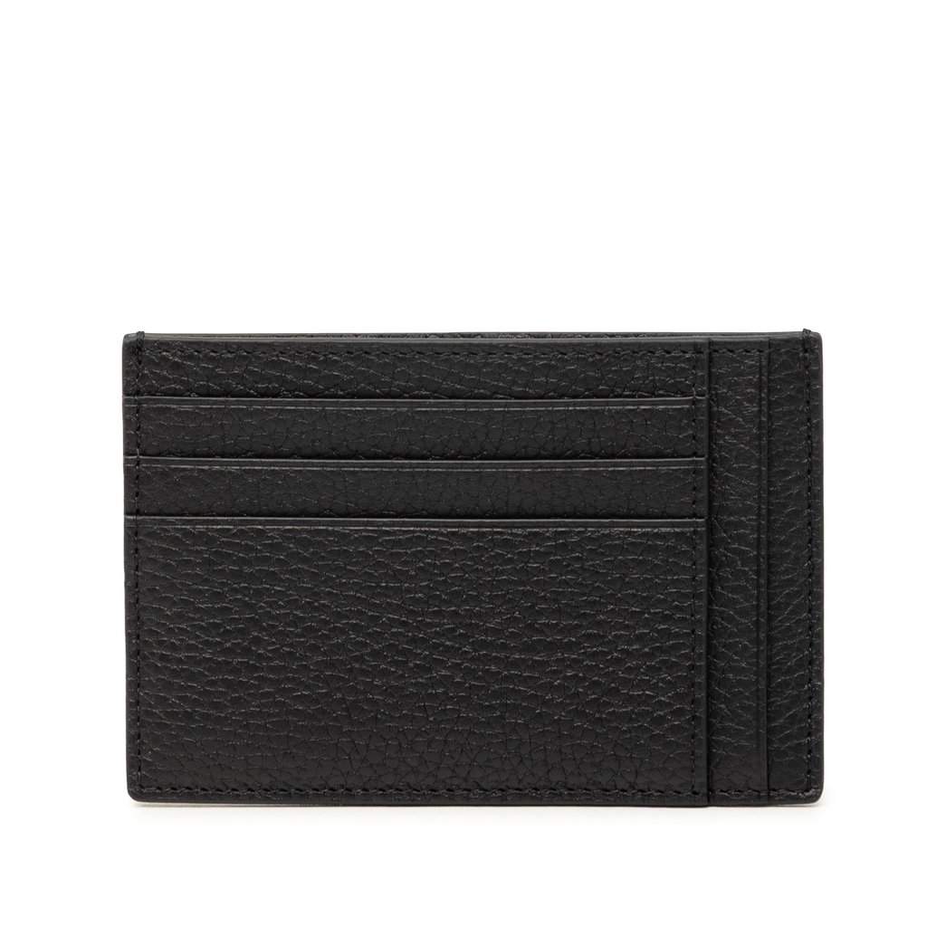Gucci Jumbo GG Embossed Leather Card Holder Black Leather Very good condition - Front View