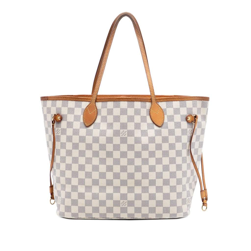 Louis Vuitton Damier Azur Neverfull MM White Very good - Front View