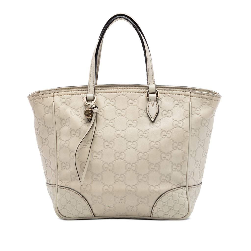 Gucci Small Guccissima Bree Satchel White Leather Very good condition - Front View