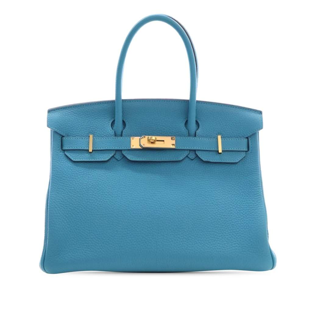 Hermès Togo Birkin Retourne 30 Blue Leather Very good - Front View