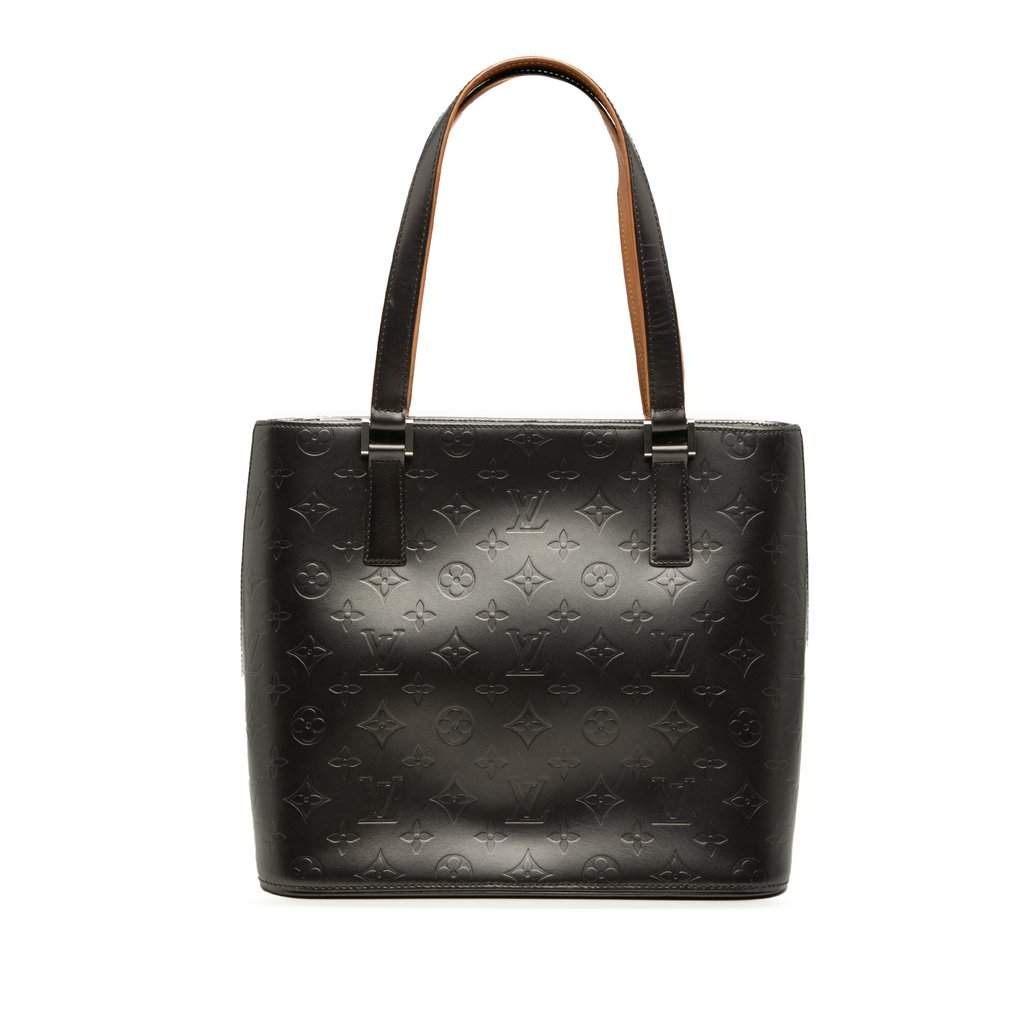 Louis Vuitton Monogram Mat Stockton Black Leather Very good - Front View