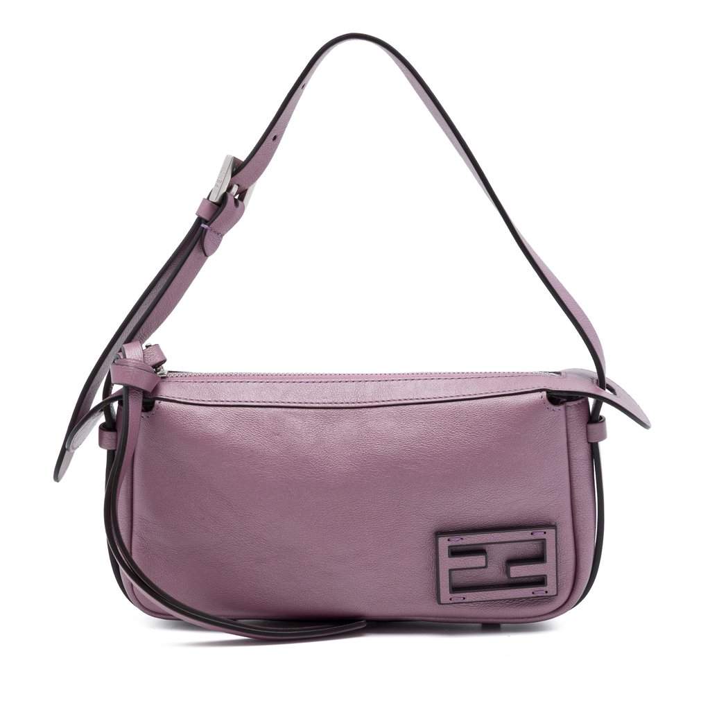 Fendi Mini Metallic Calfskin Simply Handbag Pink Leather Very good - Front View