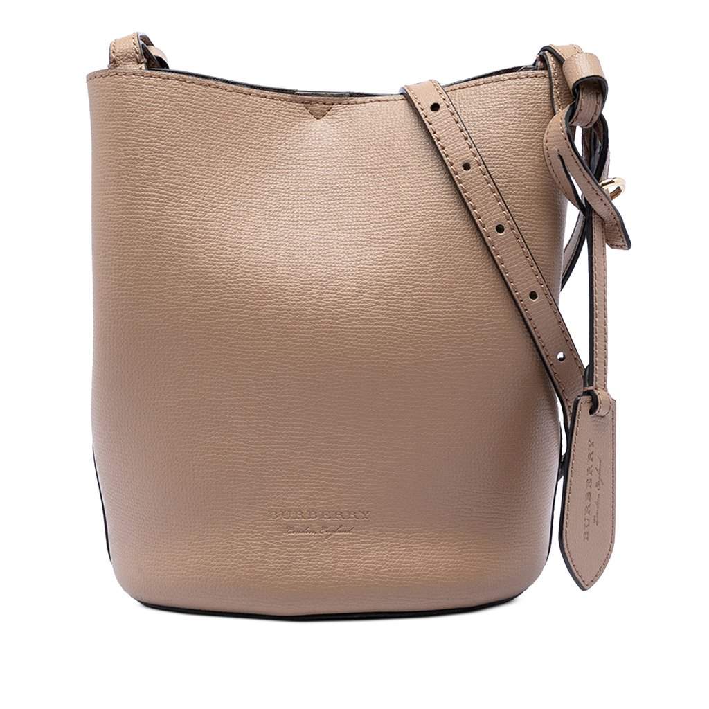 Burberry Leather Lorne Bucket Bag Brown Leather Very good condition - Front View