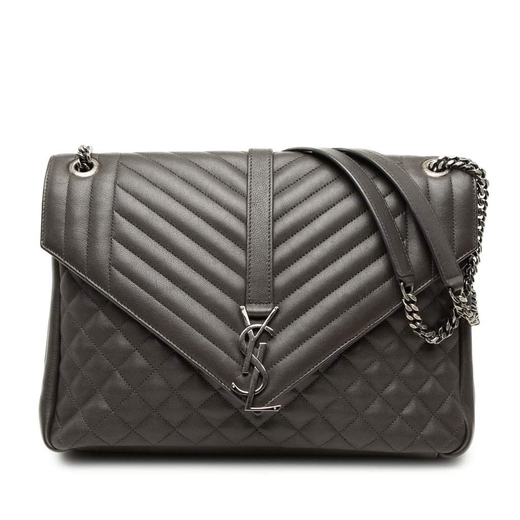 Saint Laurent Large Triquilt Sheepskin Monogram College Bag Other Leather Very good condition - Front View