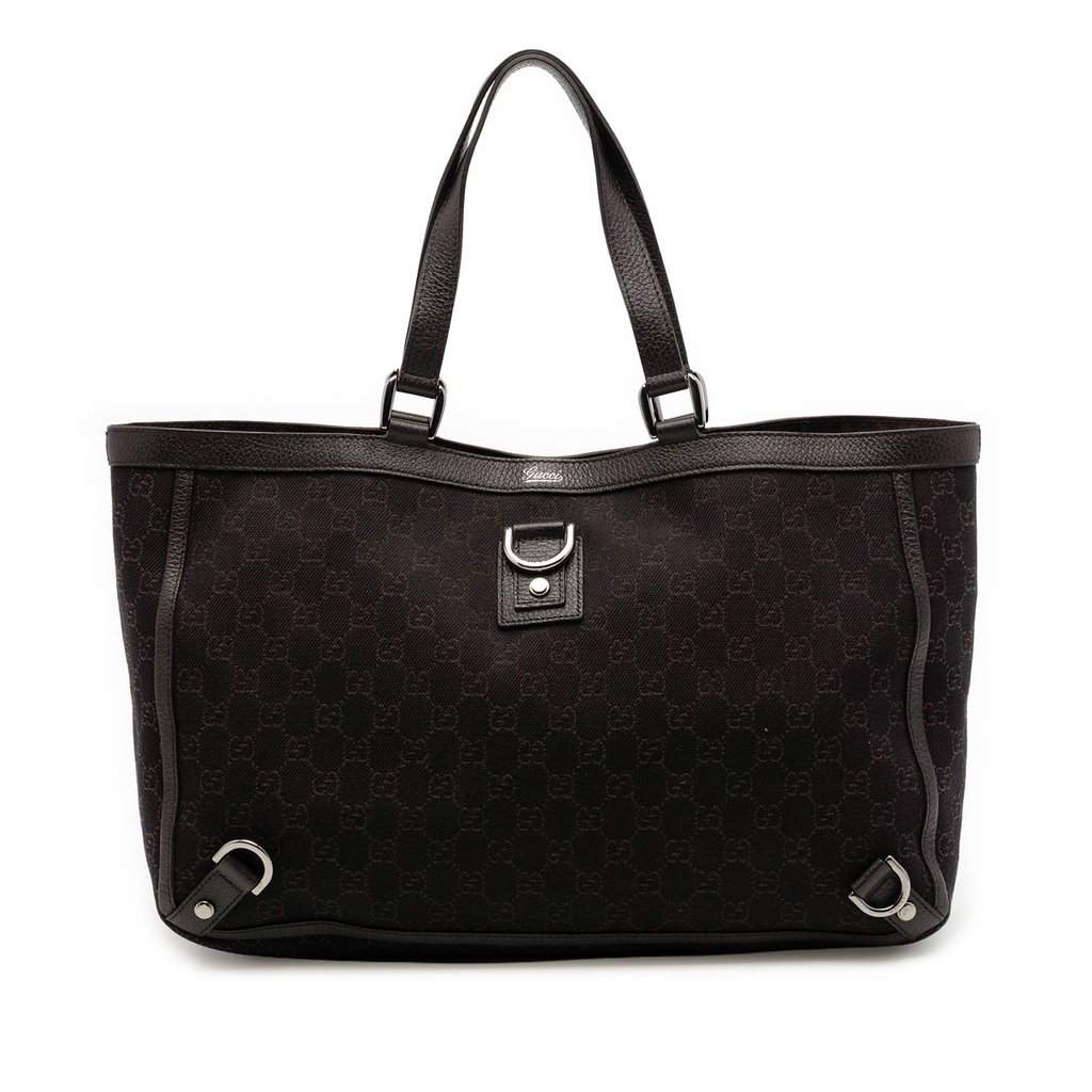 Gucci GG Denim Abbey D Ring Tote Brown Very good condition - Front View