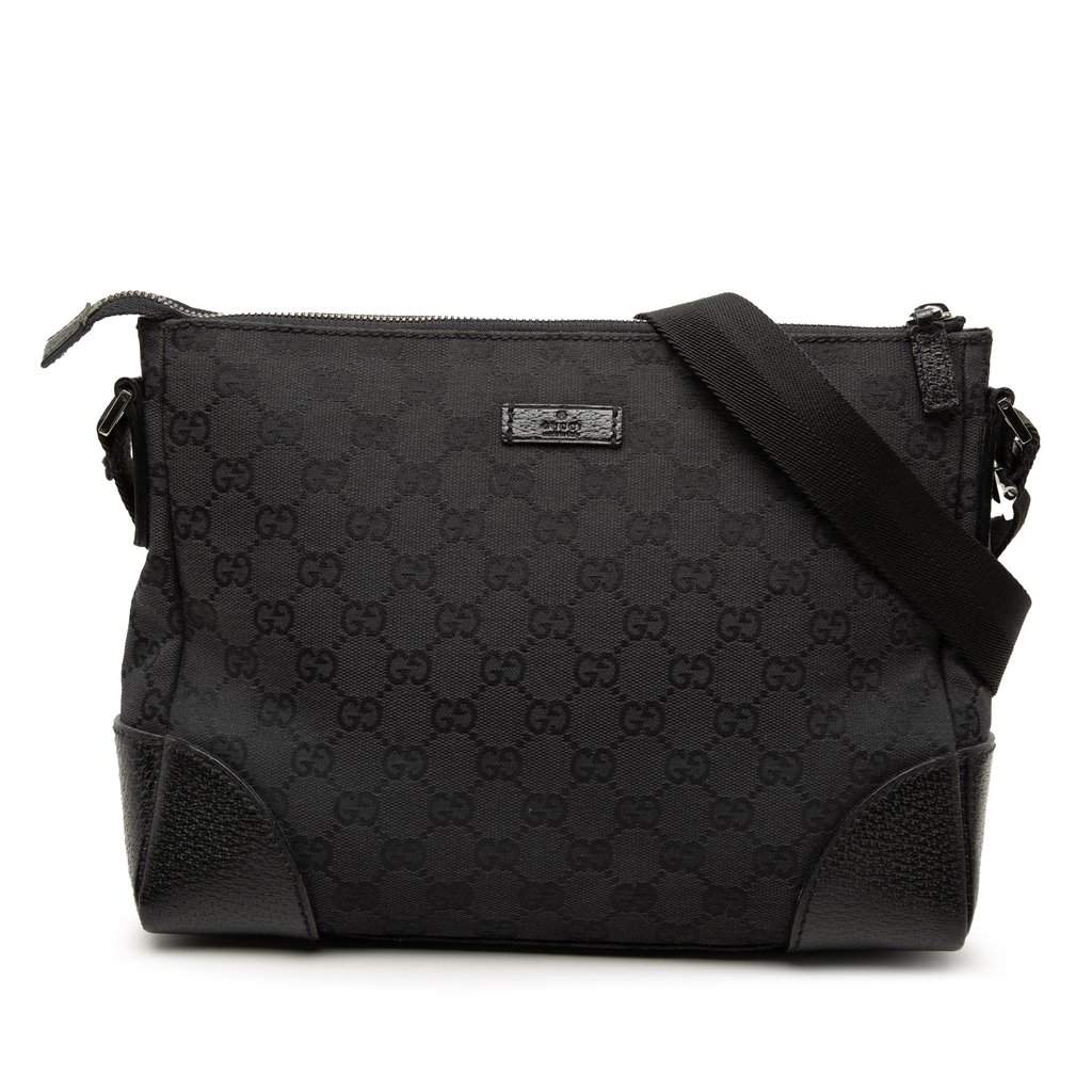Gucci GG Canvas Crossbody Black Very good condition - Front View