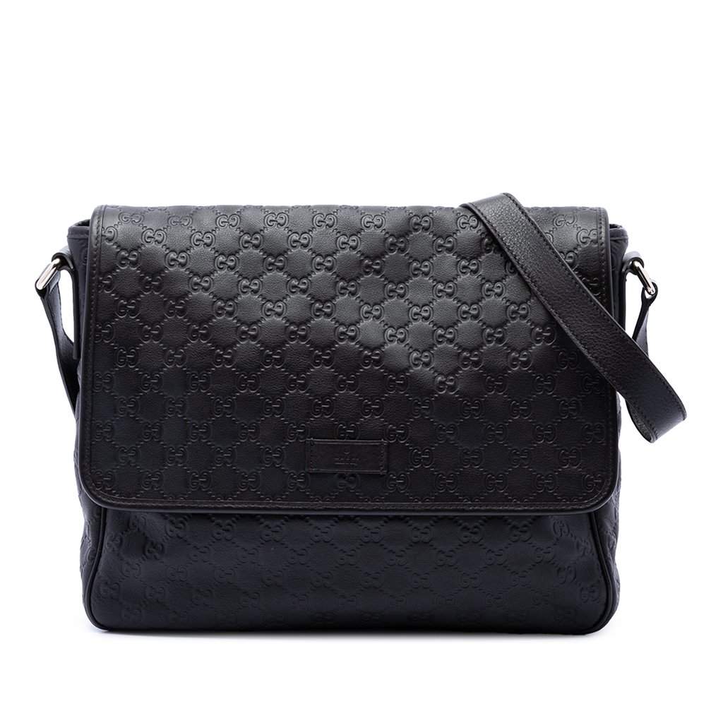 Gucci Guccissima Messenger Bag Brown Leather Very good condition - Front View