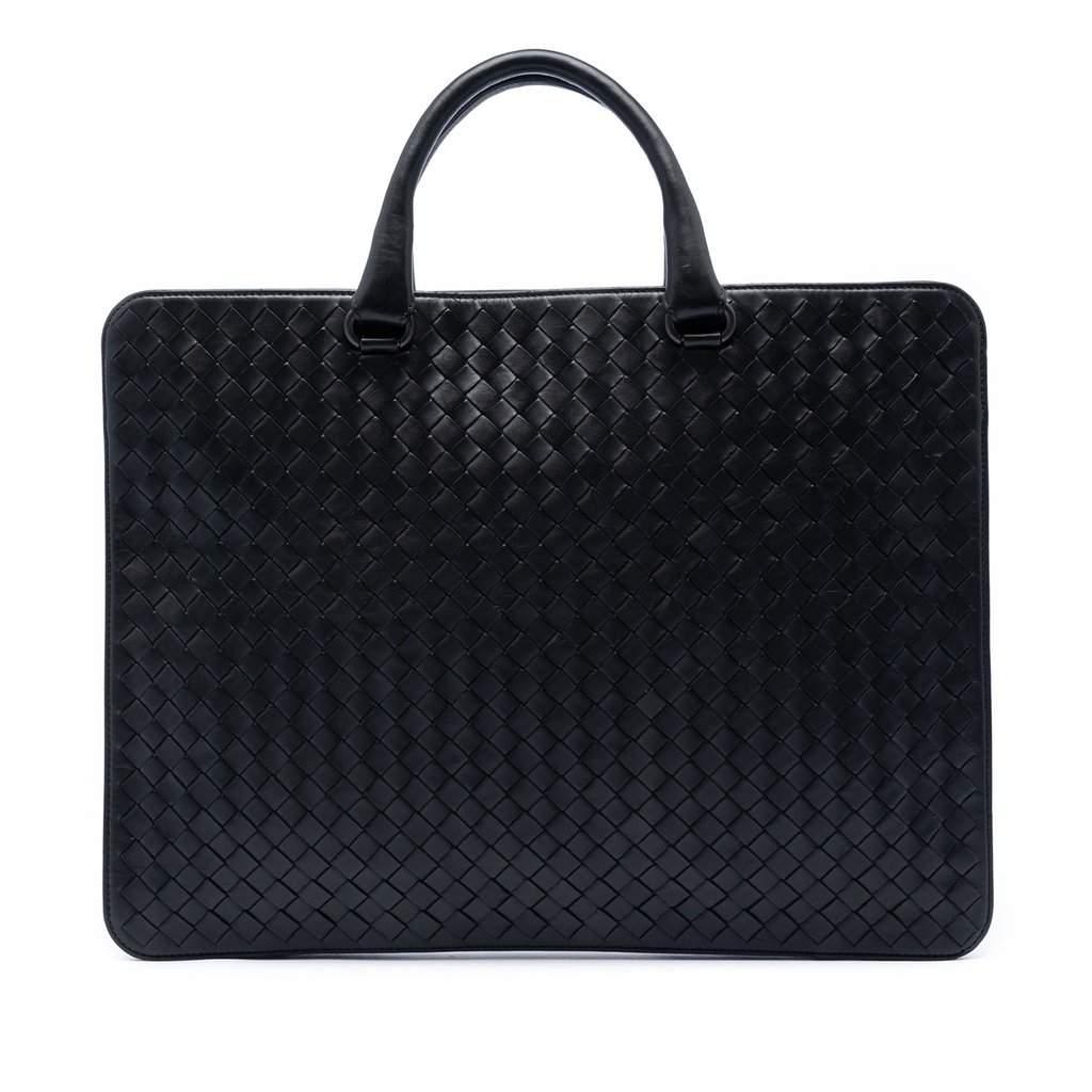 Bottega Veneta Nappa Intrecciato Club Briefcase Black Leather Very good condition - Front View