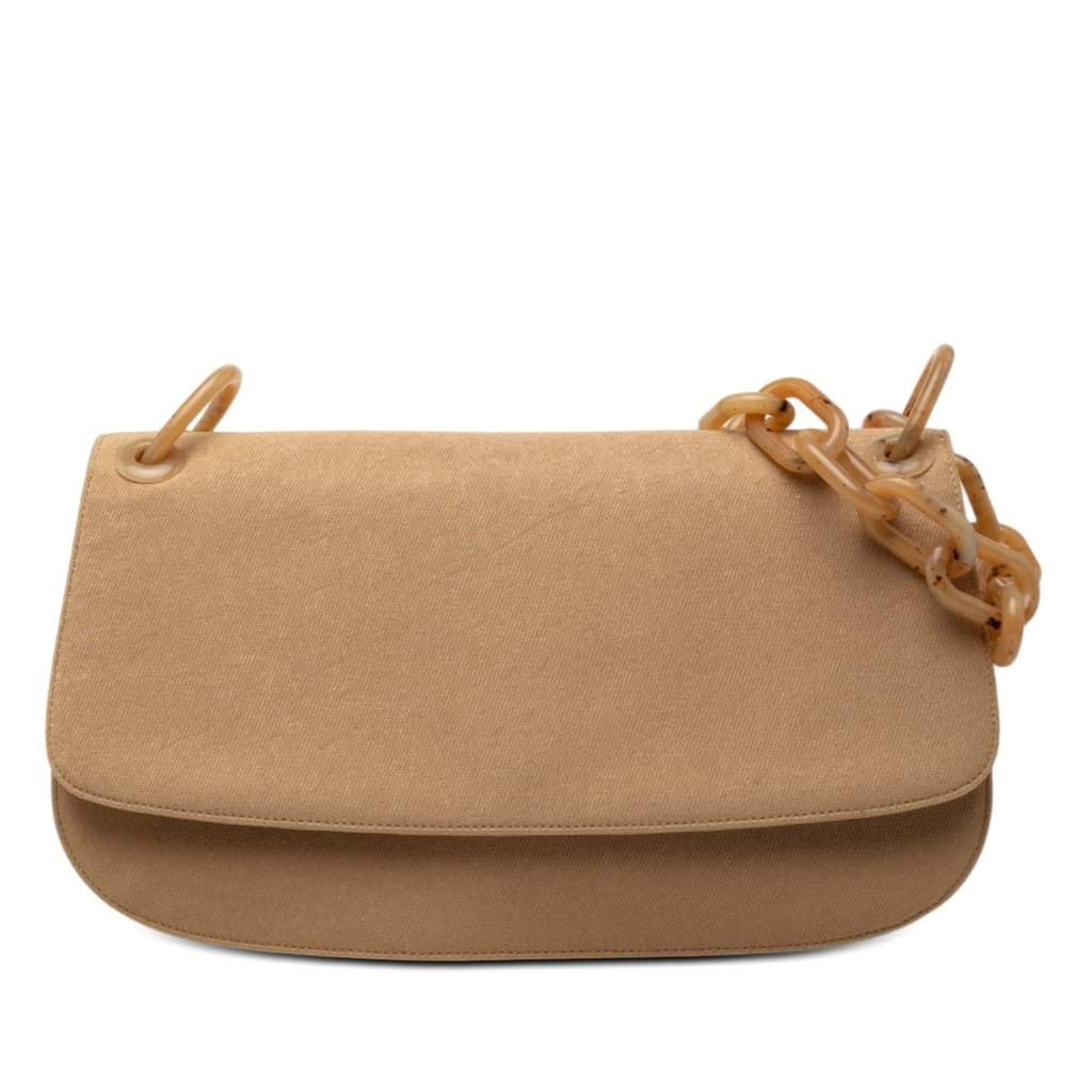Prada Canvas Resin Chain Shoulder Bag Brown Very good condition - Front View