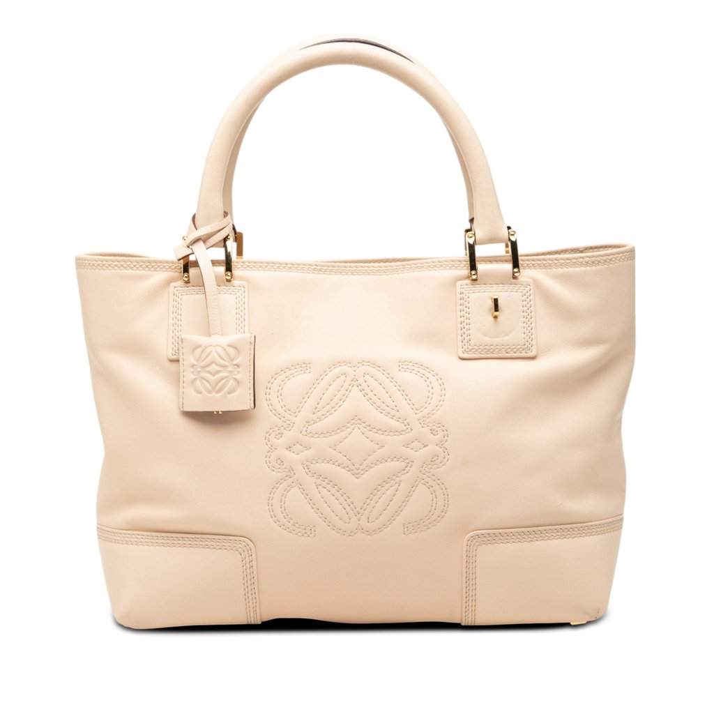 LOEWE Leather Fusta 30 Tote Brown Leather Very good - Front View