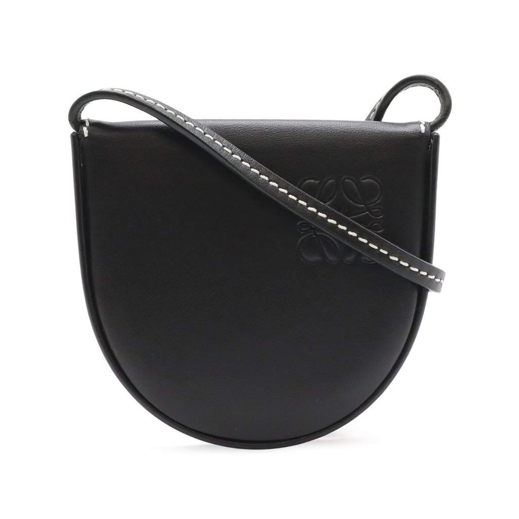 LOEWE Mini Soft Calfskin Anagram Heel Pouch Black Leather Very good condition - Front View