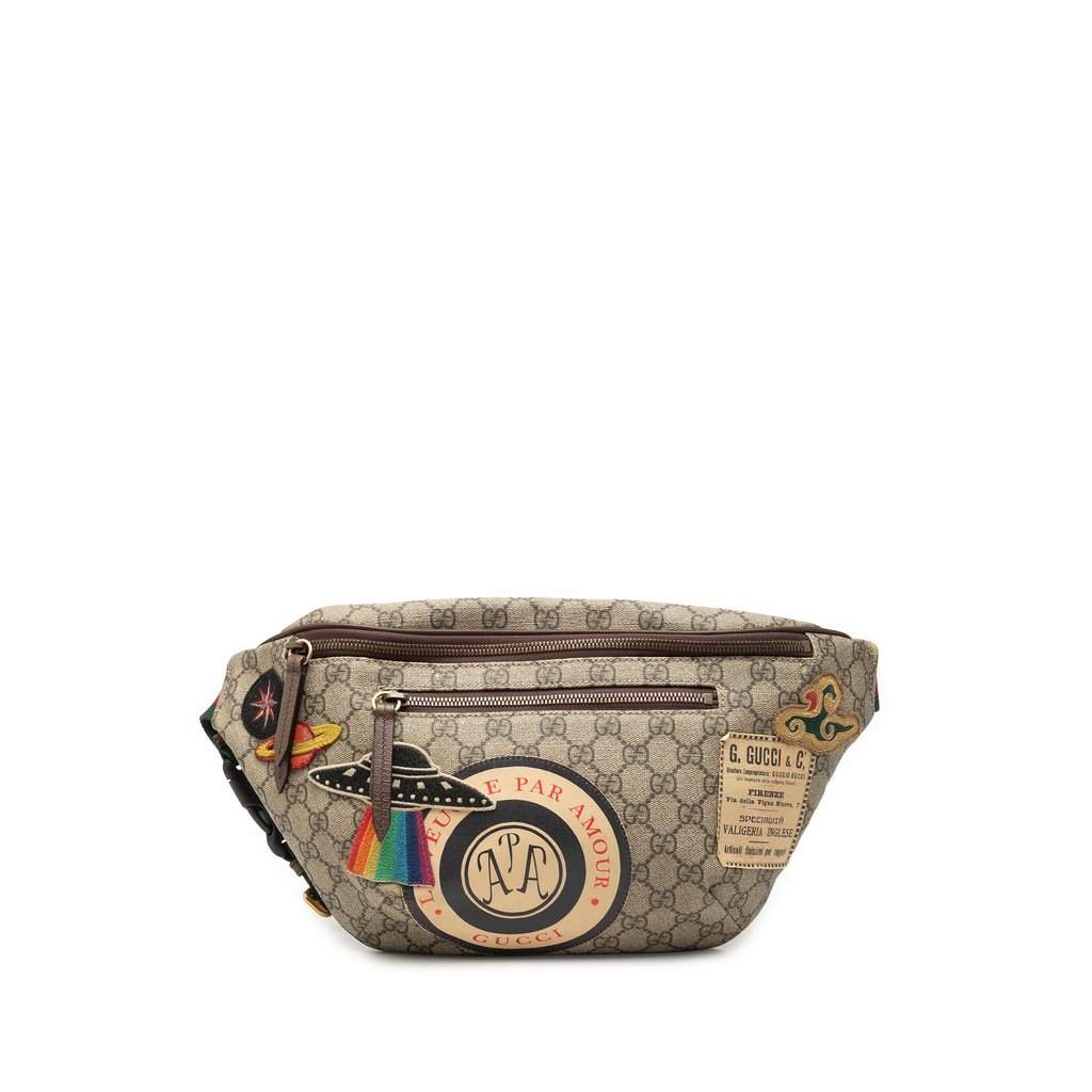 Gucci GG Supreme Courrier Belt Bag Beige Very good condition - Front View