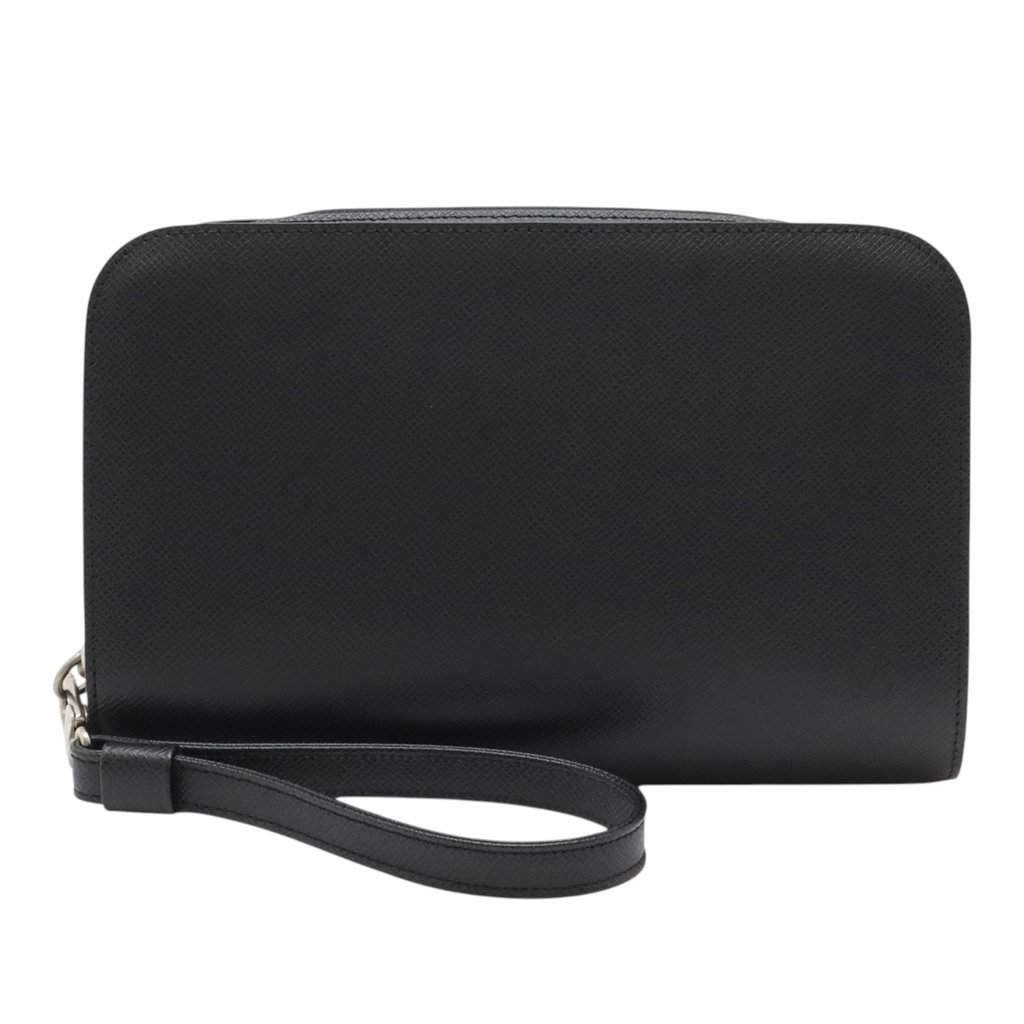Louis Vuitton Taiga Pochette Baikal Black Leather Very good condition - Front View