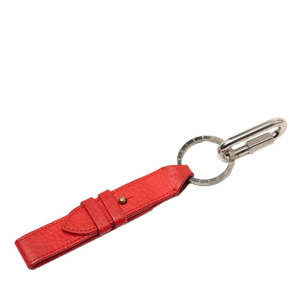 Louis Vuitton Leather Dragonne Bag Charm and Key Holder Red Leather Very good condition - Front View