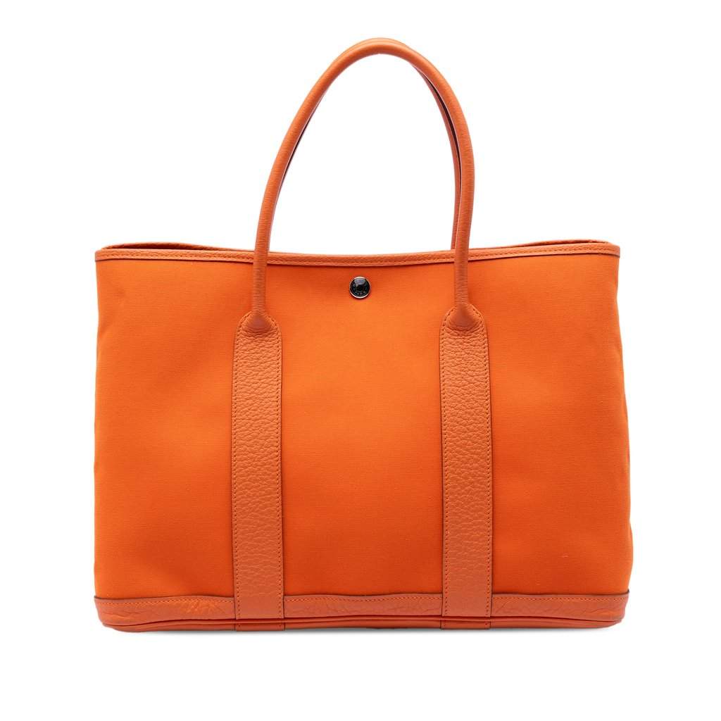 Hermès Toile and Negonda Garden Party 36 Orange Very good condition - Front View